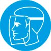 Знак M08 Работать в защитном щитке (пленка 200х200 мм)