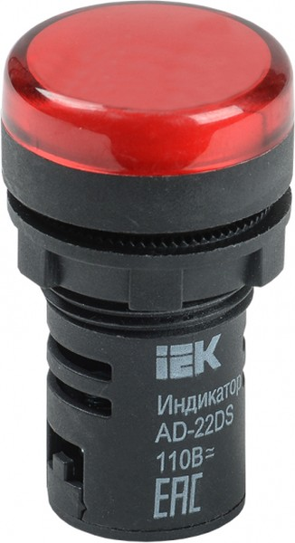 Арматура светосигнальная AD22DS 24В красная TEXENERGO MFK10-ADDS-024-04